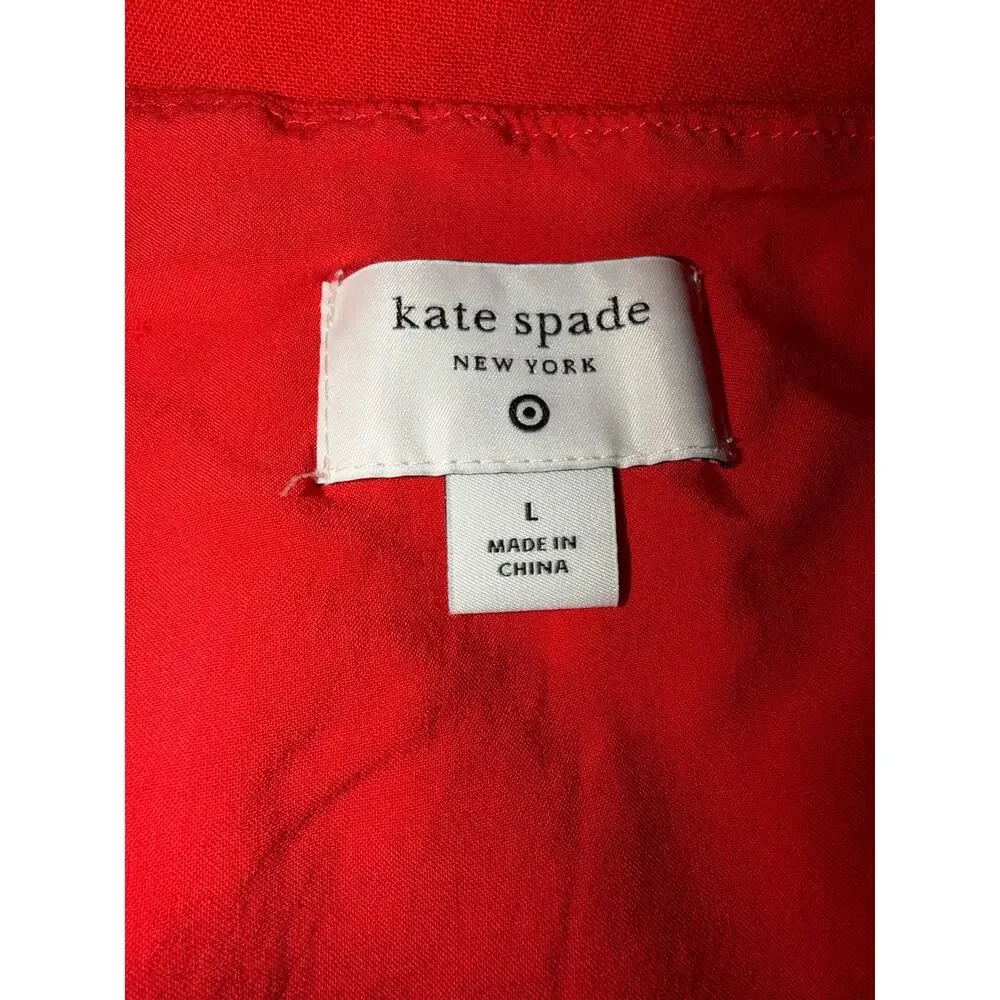 Kate Spade New York Coral Scalloped Shift Dress Large